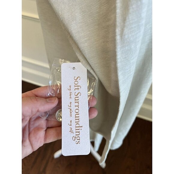 Soft Surroundings Women's Sz S Danielle Tunic Button Down Blouse Moonbeam NEW - Picture 5 of 9